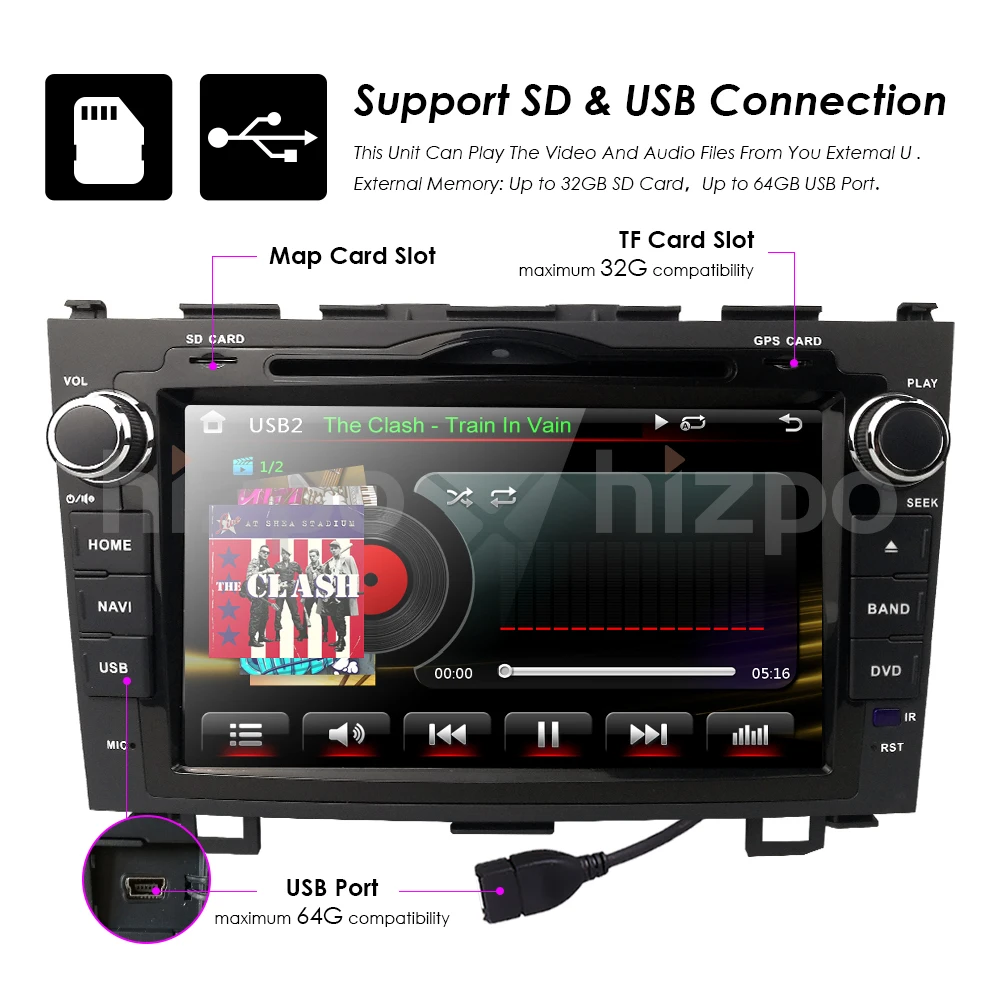 Sale 2din 8inch in Dash GPS DVD Audio For Honda CRV CR-V 2006 2007 2008 2009 2010 Auto Radio Navigation Car Multimedia Player Monitor 3