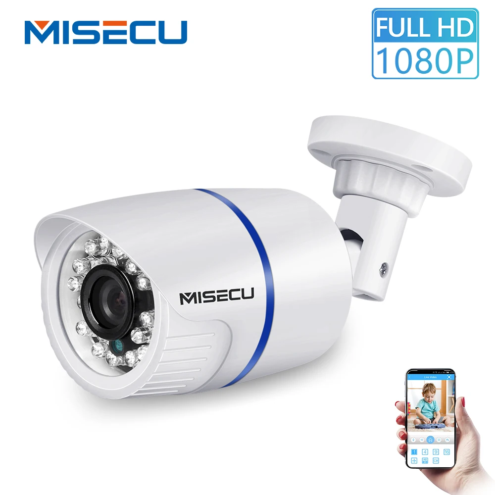 MISECU H.265 наружная IP камера PoE 1080P ABS чехол оповещения по электронной почте XMEye ONVIF P2P