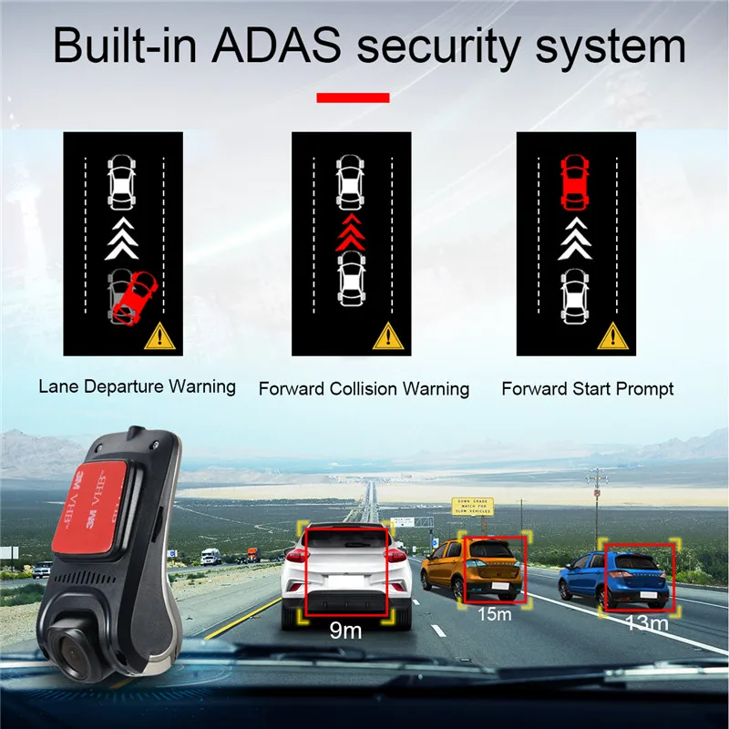HP Dash Cam ADAS USB скрытый Автомобильный видеорегистратор с металлическим чехлом E dog