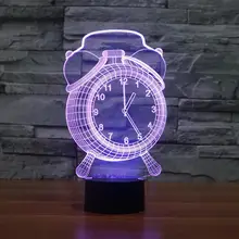 Будильник 3D лампа визуальный светодиодный ночник для детей сенсорная кнопка USB настольная лампа как кроме света 7 цветов Изменение светодиодный светильник