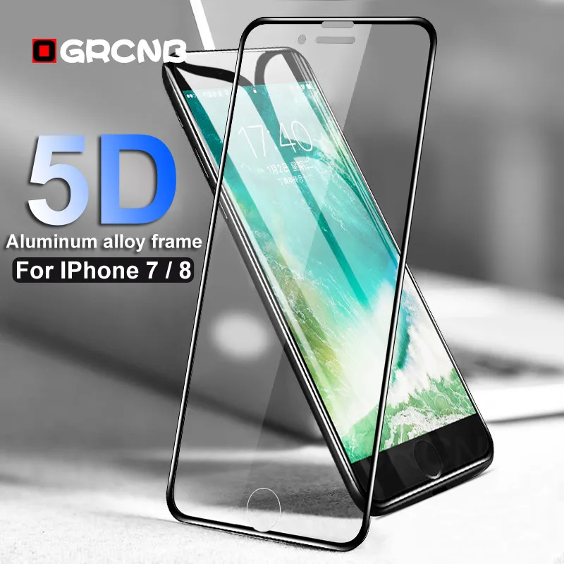Goede 9 H 5D Aluminium Gehard Glas Voor iPhone 6 6 s 7 Plus Full Screen Protector Beschermende Voor iPhone X 8 5 SE 5 s Glas Cover