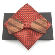 Палисандр Деревянный галстук-бабочка галстуки для мужчин и женщин качество классическая деревянная Бабочка 3D носовые платки бабочка деревянный лук галстук набор шейных Платков