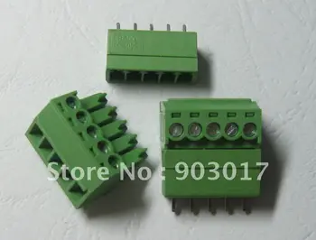 

Pitch 3.5mm 5pin/way Screw Terminal Block Connector Green Color Pluggable Type with pin 120 pcs
