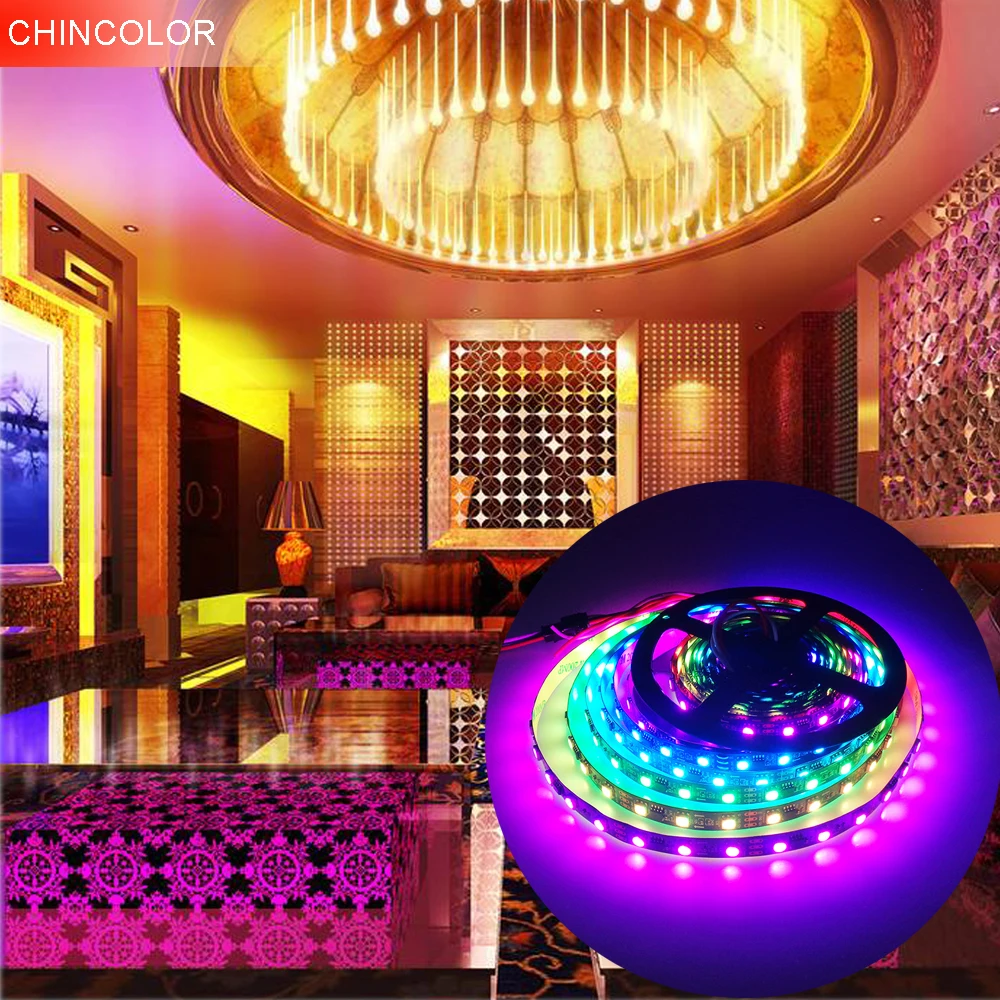 CHINCOLOR WS2811 Led Strip 5M IC Vedio show addressable individually ip30 waterproof 5050 RGB SMD 30 60 ledm 3 options  DA