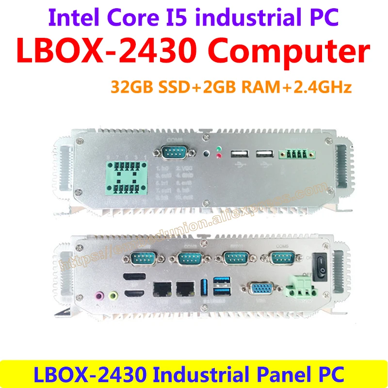 

LBOX-2430 Intel Core I5 2.4GHz 32GB SSD 2GB RAM Industrial Panel Computer 6 RS232 low power high performance(LBOX-2430)