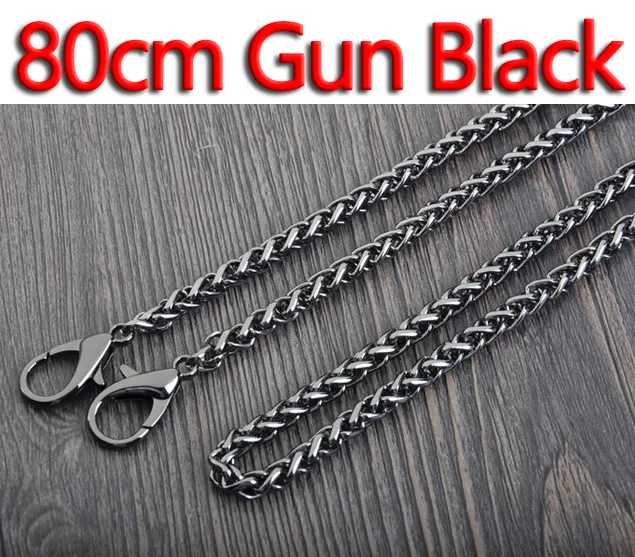 80cm Gun Black 5 мм золото, серебро, пистолет черный, бронза замена металла кошелек цепи ручки DIY 40 см-140 см Наплечные ремни для клатчи, мини-сумки - Цвет: 80cm Gun Black