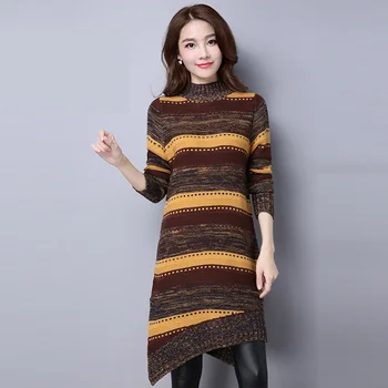 

2xl plus big size sweater women spring autumn winter 2017 feminina pullovers loose long knit sweaters female A2584