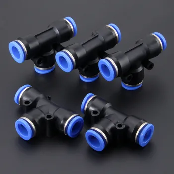 

5Pcs PE12 T-junction Pneumatic Fittings Air 3 Way Quick Pneumatic Connector Components Rapid Push Pipe Fittings 12mm Tube Hose