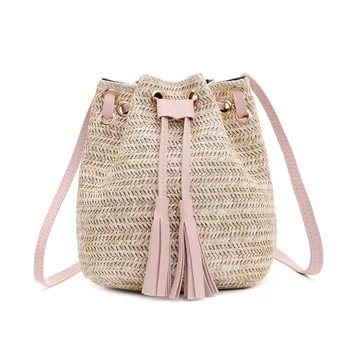 

Tassel Women Shoulder Bags Girls 2019 Straw Knitting Retro Woman Crossbody Bags Fashion Drawstring Female Bags Summer