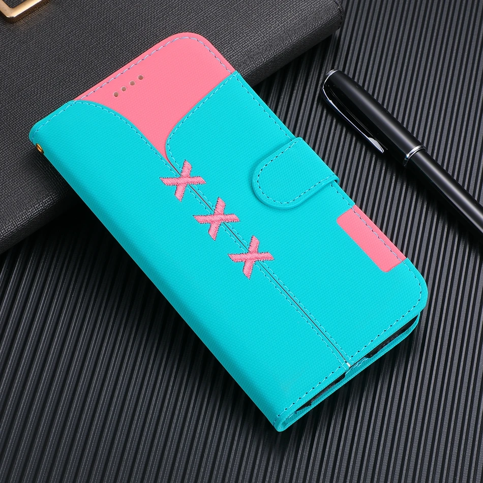 

Woven style for Huawei P20 Pro lite Coque Embroidery Color collision Unique Flip Clip stand shell P30 P30PRO P30lite Phone Case