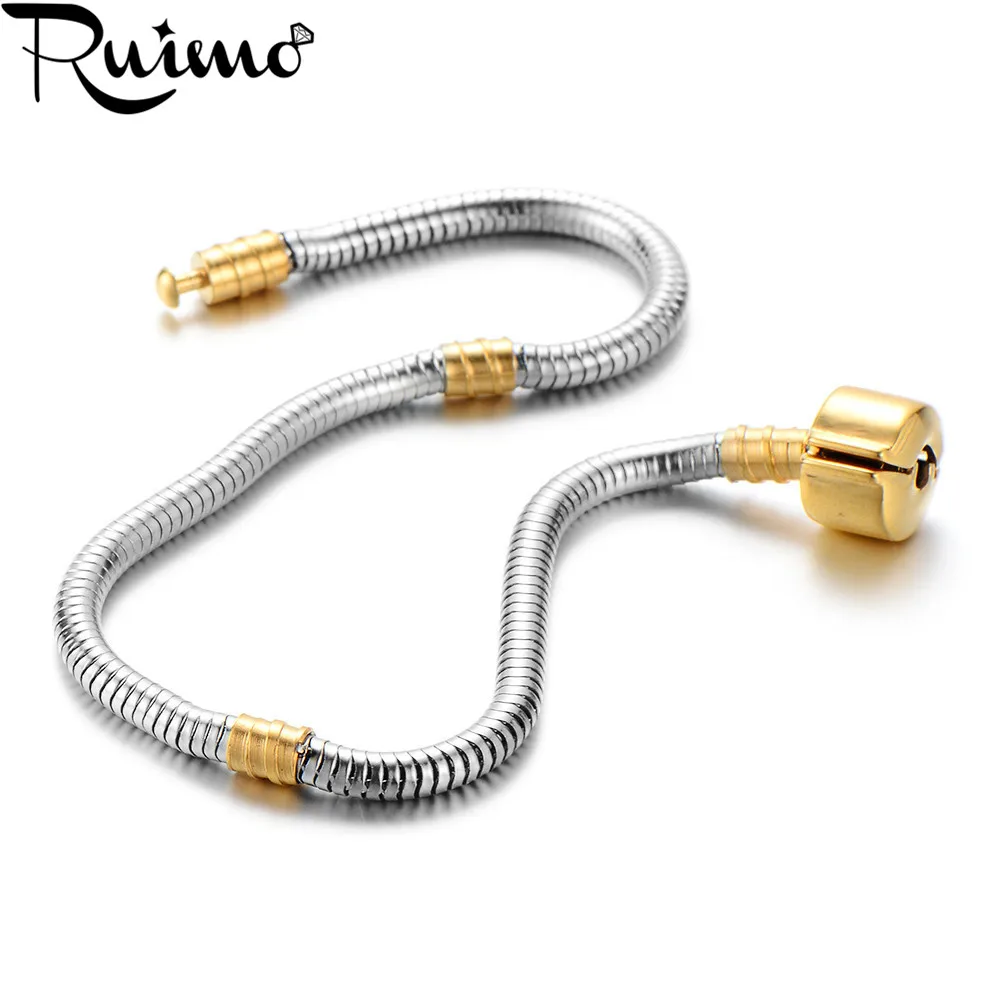 RUIMO в продаже 316l нержавеющая сталь покрытие Золотая змея цепи браслеты для DIY