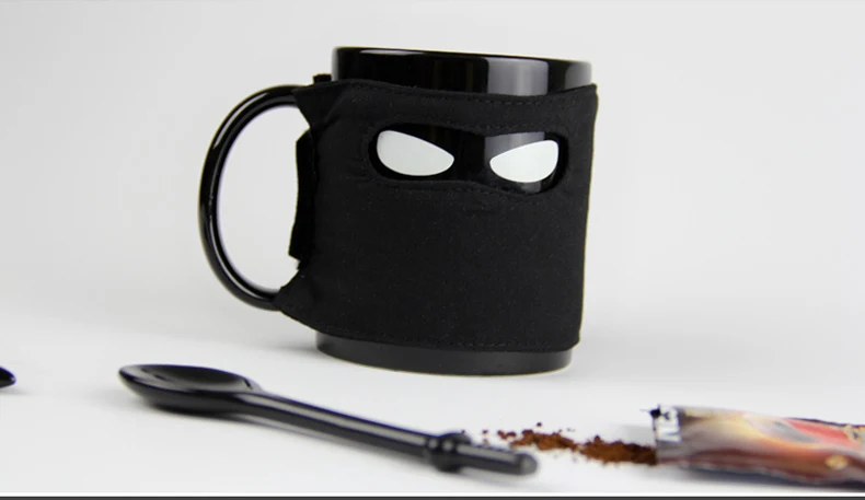 1 шт., креативная кружка с изображением ниндзя, черная маска, кофейная керамика, чашки ниндзя, кружка для кофе, молока, чая, новые подарки