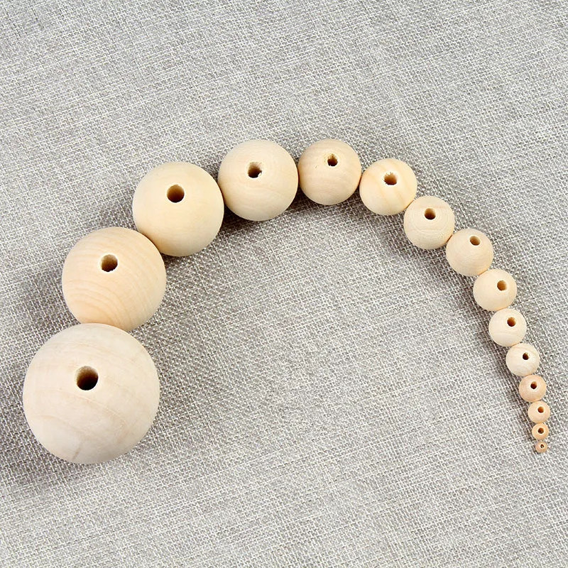 DIY Wholesale Unpainted Ball Wooden Craft Natural Jewelry Wood Bead Spacer DIY Wholesale Unpainted Ball Wooden Craft Natural Jewelry Wood Bead Spacer