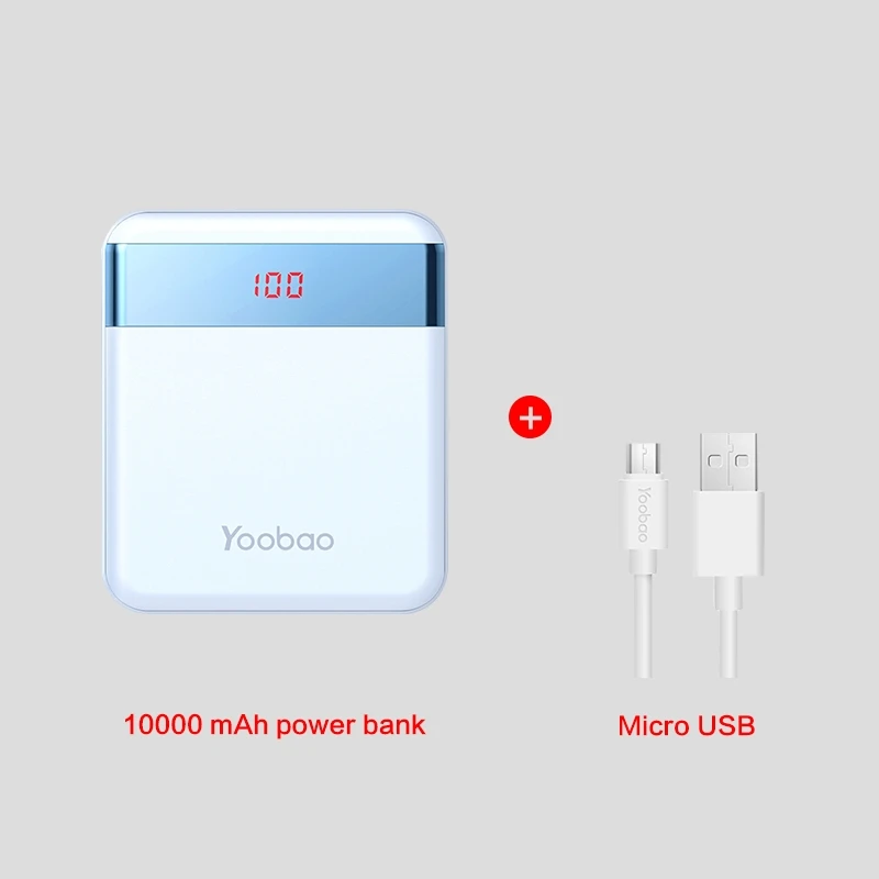 Yoobao mi ni power Bank, 10000 мА/ч, милое зарядное устройство, портативное зарядное устройство, внешняя батарея, повербанк для Xiaomi mi 2, для телефона huawei P9 - Цвет: blue