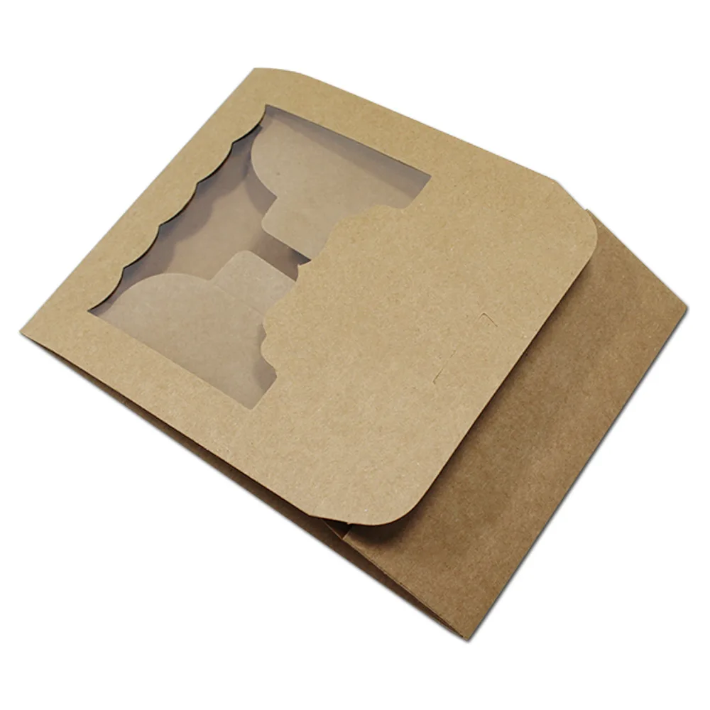10 шт./лот, белые/коричневые коробки для упаковки еды для выпечки, вечерние коробки для хранения печенья, печенья, бумажные коробки шоколад сладости, подарочная коробка