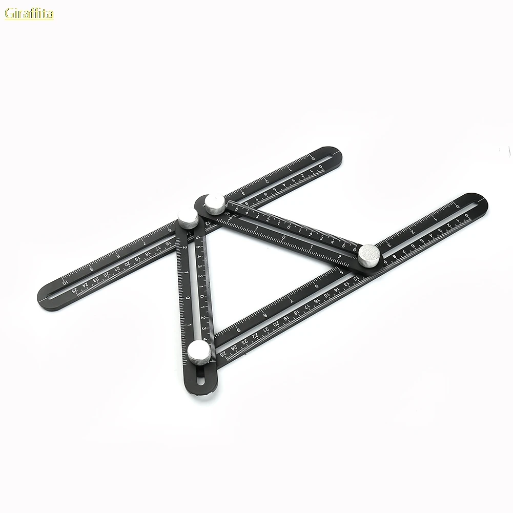 Aluminum Alloy Multi Angle Ruler 4 Sides Folding Rulers Slide Angle