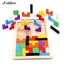 Fulljion головоломки игры математические игрушки для детей модель деревянный обучения образование Монтессори 3D головоломки детские кубики