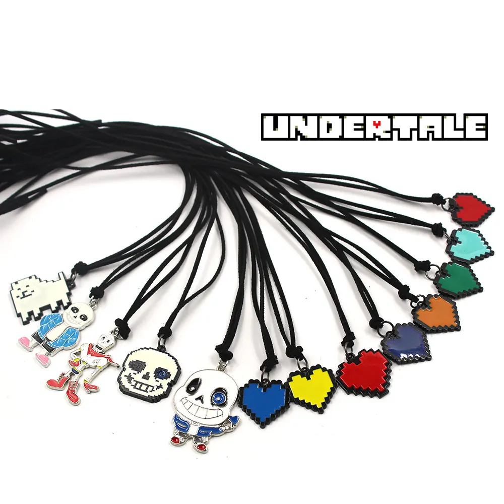 Giancomics Горячая игра Мода Undertale Sans красочное Сердце Красный Зеленый металл
