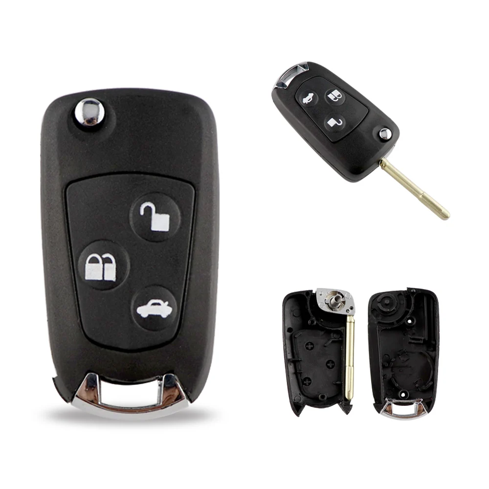 Keyforkess3 Bottoni A Distanza di Vibrazione Pieghevole Per Ford Focus Mondeo Modificato Fiesta C-MAX Fusion Transit KA Chiave A Distanza Borsette -