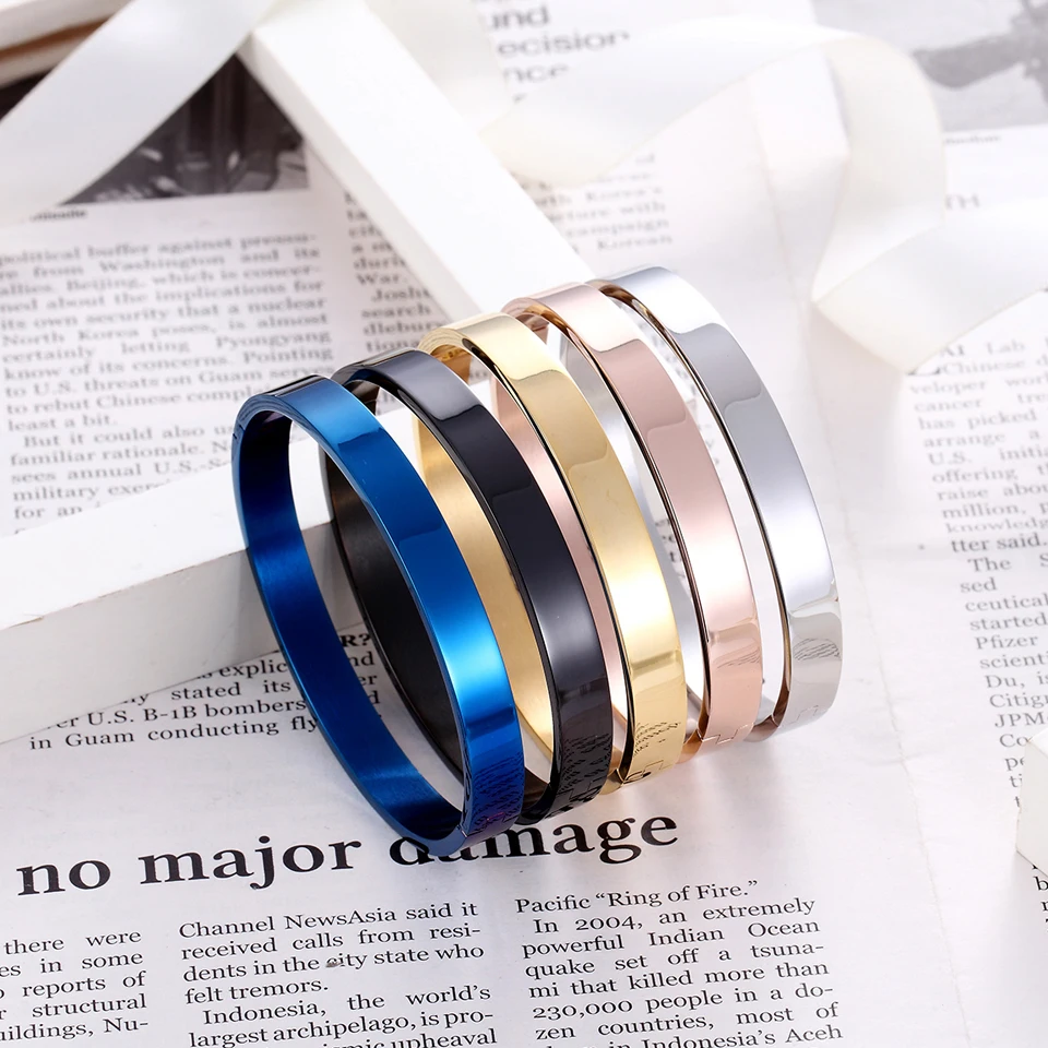 Five Colors Blue Men Women Charm Bracelet Classic Cuff Open Bangle &Bracelet Fashion Couple Love Jewelry Wedding Brand BOBASI bangle bracelet