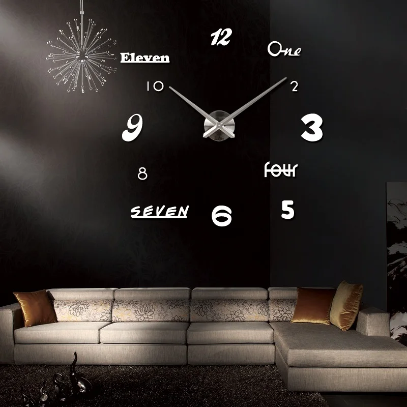 Горячая 3d настенные часы кварцевые часы Современные diy часы гостиная большие декоративные horloge Мураль современный стиль наклейки - Цвет: White