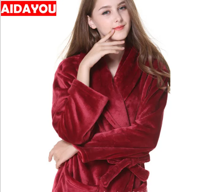 Robes Pajamas Winter Bath Lounge Long Kimono Robe Vintage Fleece Lined Ultra Plush Plus Size for Women and Men ouc032