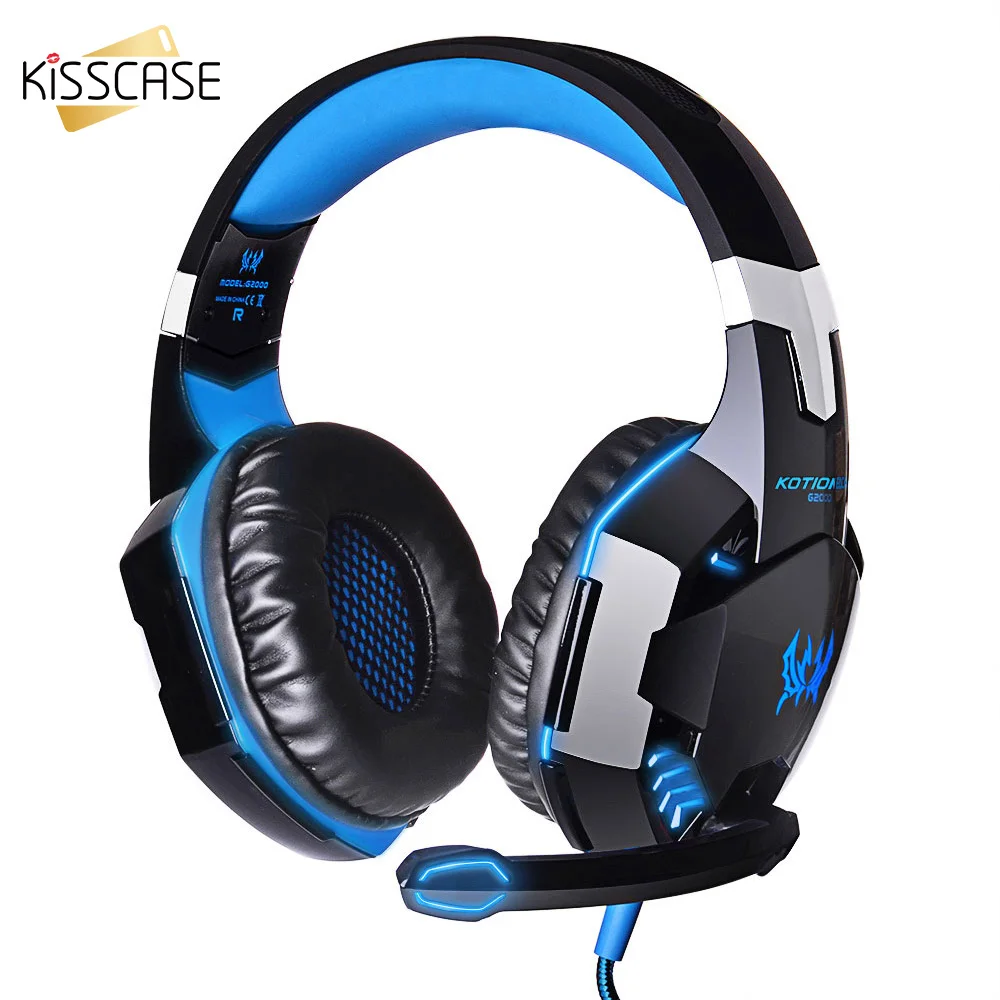 

KISSCASE Fashion Wired Earphone Game Music Stereo Headphone Foldable Headset Adjustable Headphones With Microphone For PC MP3