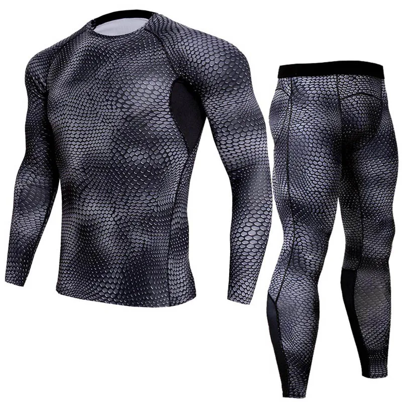 Спортивный костюм для мужчин Спортивное компрессионное белье Рашгард мужской Training брюки для девочек спортивные рубашки тренировки бег Одежда - Цвет: Photo Color 11