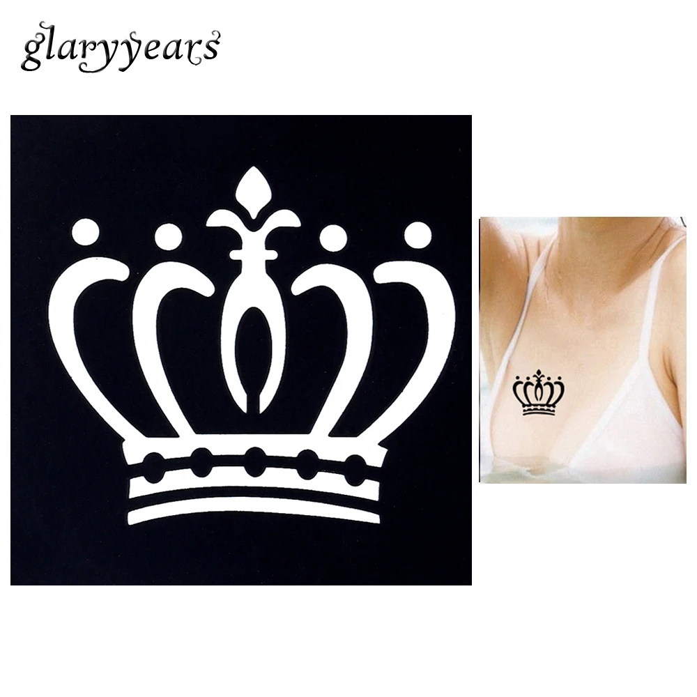 1 Pc Mahkota Wanita Seni Tubuh Temporary Airbrush Tattoo Stencil