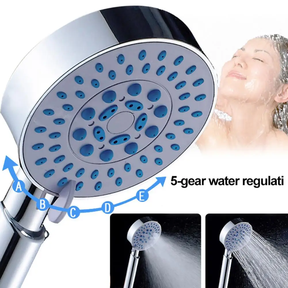 5 Gear Water Regulation Handheld Bathroom Shower Head Sprayer Rainfall