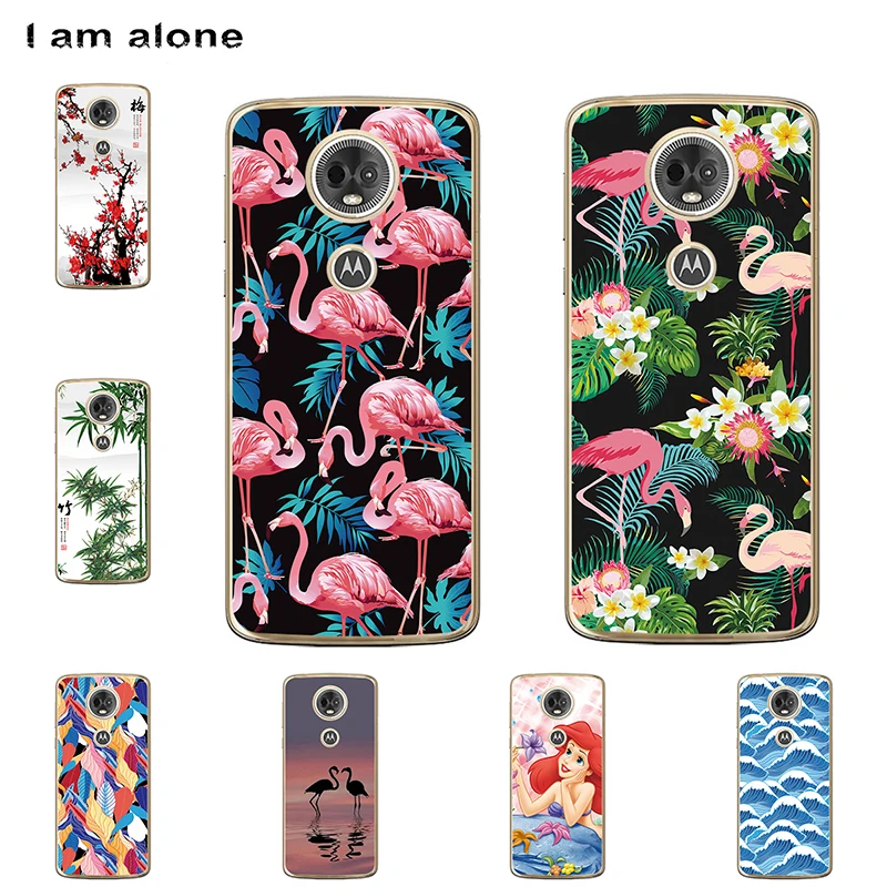 

I am alone Phone Shell For Motorola Moto E5 Plus 2018 6.0 inch Solf TPU Colorful Fashion Cute Cellphone Cases For Moto E5 Plus