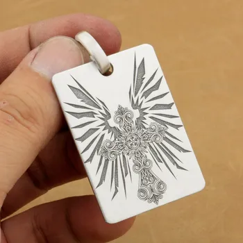 Deep Engraved High Detail 925 Sterling Silver Cross Wing Dog Tag Biker Rocker Punk Pendant 9X011 JP
Deep Engraved High Detail 925 Sterling Silver Cross Wing Dog Tag Biker Rocker Punk Pendant 9X011 JP