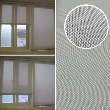 

Translucent Sun Screen Roller Blinds in Grey 35% Polyester 65% PVC Window Curtain for Kitchen Balcony