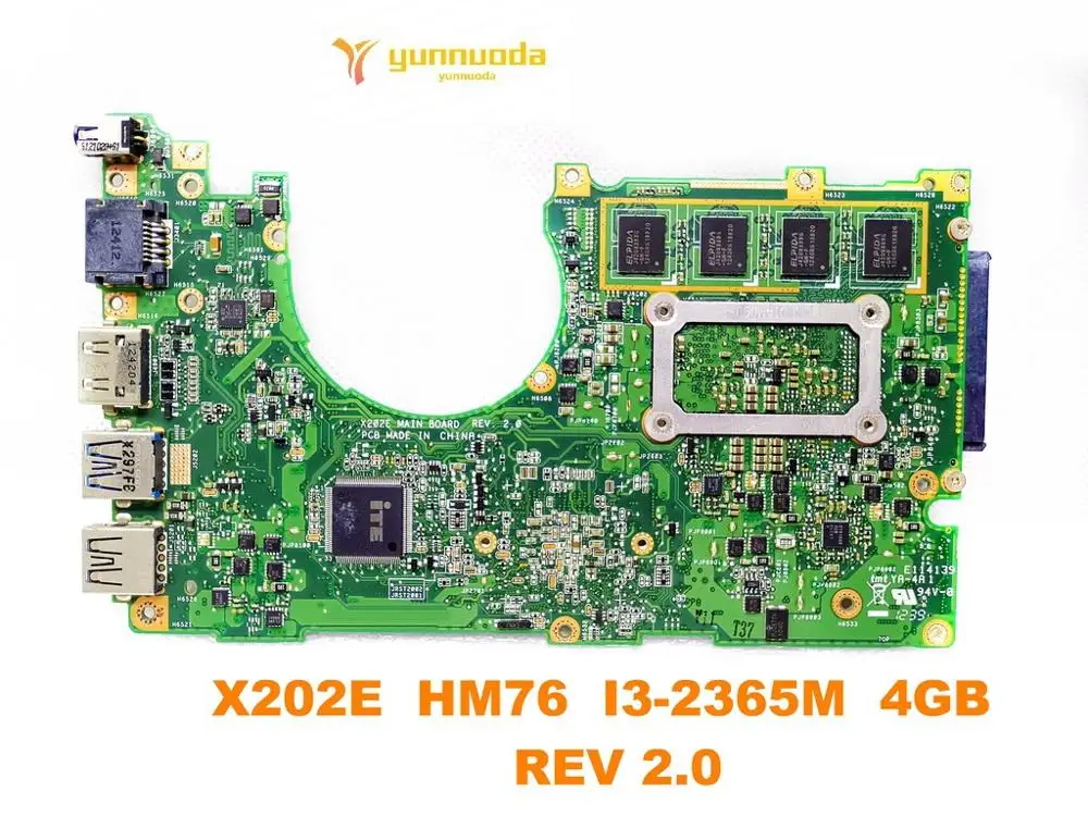 الأصلي ل ASUS X202E اللوحة المحمول X202E HM76 I3-2365M 4 GB REV 2.0 اختبار جيد شحن مجاني