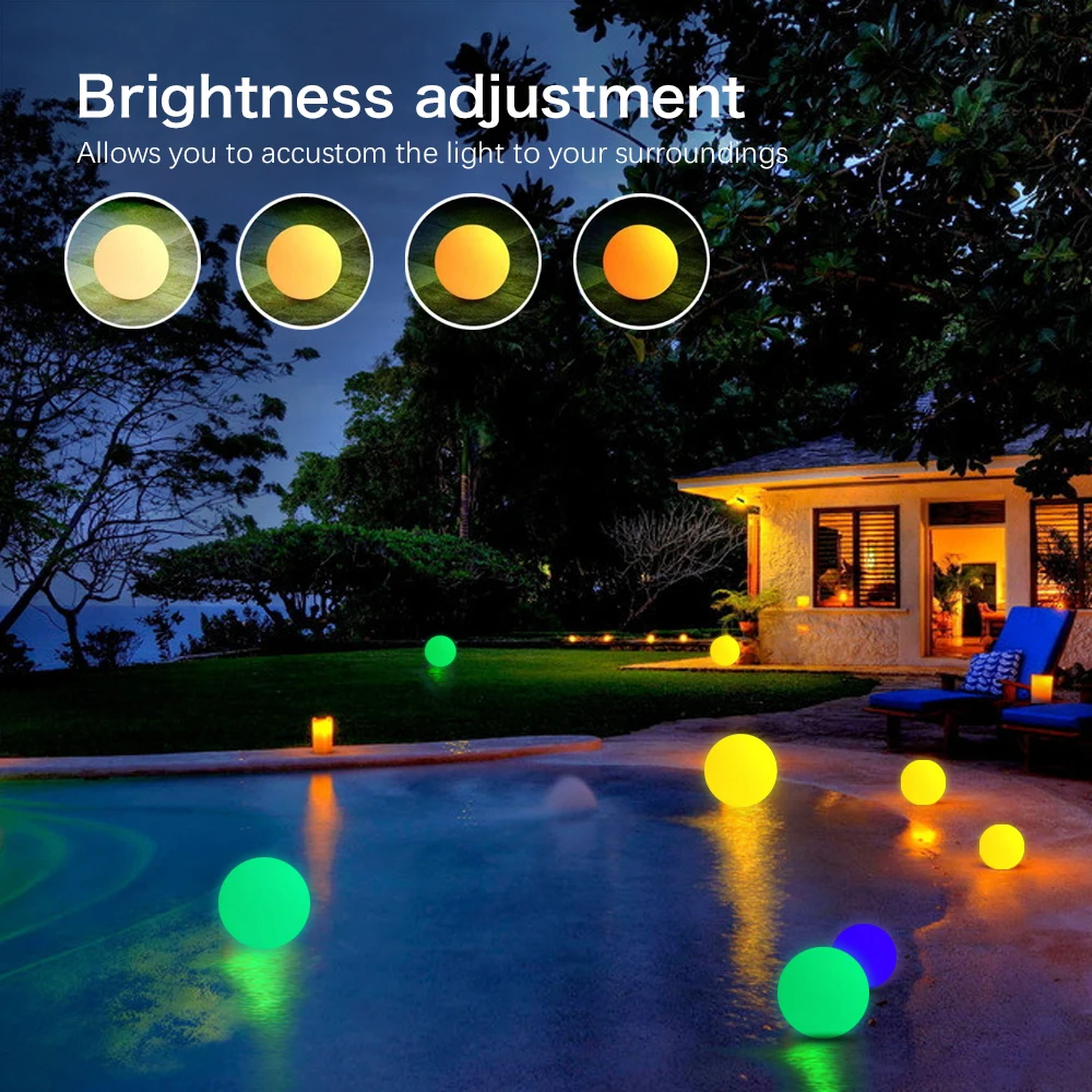

Led Outdoor solar lighting Ball light Waterproof RGB luminous lawn light Remote control floating ball lamp Pool yard 20 25CM