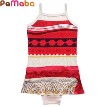 PaMaBa/цельный летний пляжный купальник с принтом Моаны для девочек; купальный костюм для девочек; костюм для костюмированной вечеринки для маленьких девочек