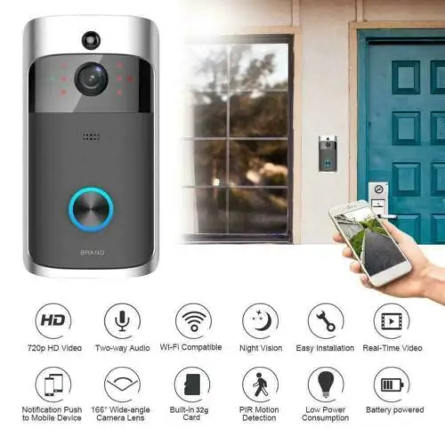 Wireless Smart Doorbell Camera WiFi Remote Video Home Security Door Bell Phone