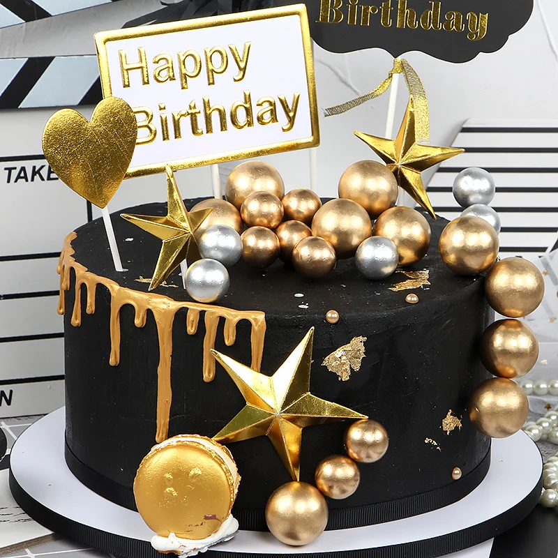 5 шт./лот Прекрасный Золотой шар Топпер для торта кружка ко дню рождения украшение торта детский душ Детский День Рождения Вечеринка Свадьба принадлежности