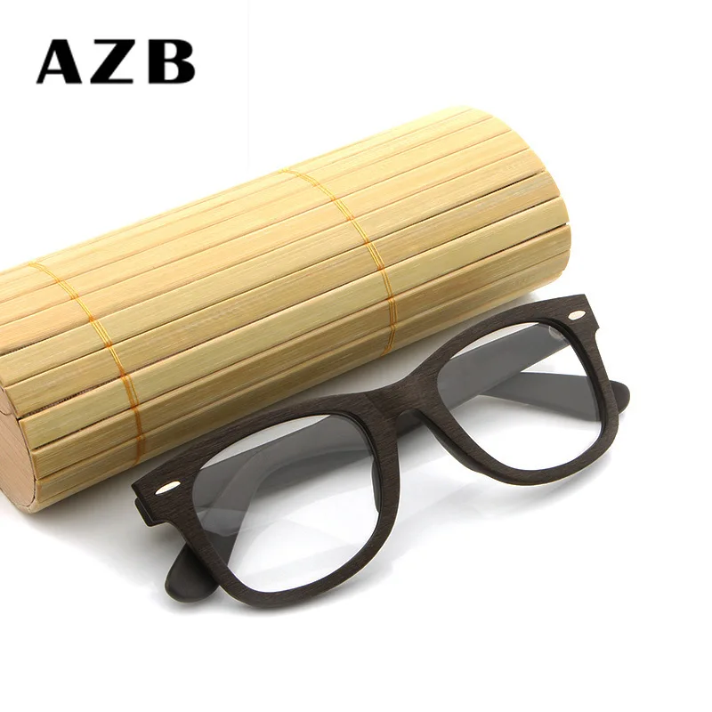 AZB мужские негабаритные оправы для очков при близорукости деревянная оправа с прозрачными линзами дальнозоркость дальнозоркие очки оправа для мужчин