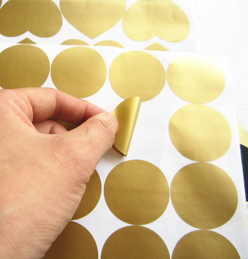 70pcs 4cm removable Gold Polka Dots vinyl wall Decals, Golden Circles