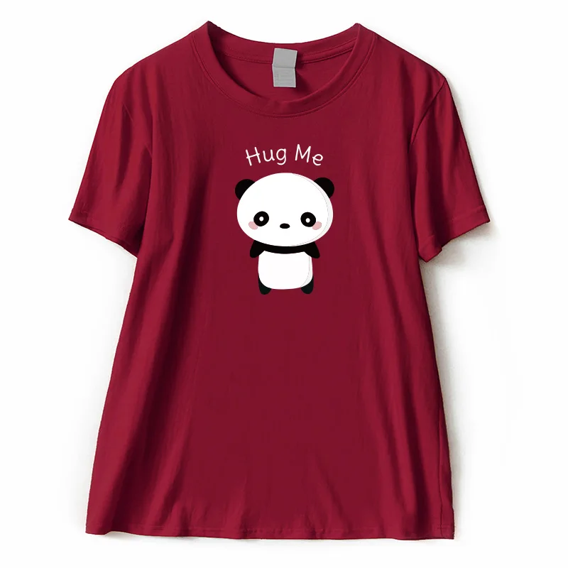 Camiseta de Panda de manga corta de 100% algodón Camiseta de mujer de calidad superior de verano Camiseta Casual Camiseta de Panda de manga corta de 100% algodón Camiseta de mujer de calidad superior de verano Camiseta Casual