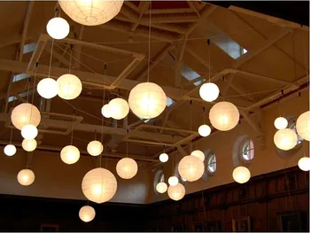 

200pcs New Decorations balloon Ceiling Pendant light Lamp Shade White Rice Paper lanterns Birthday Party Wedding