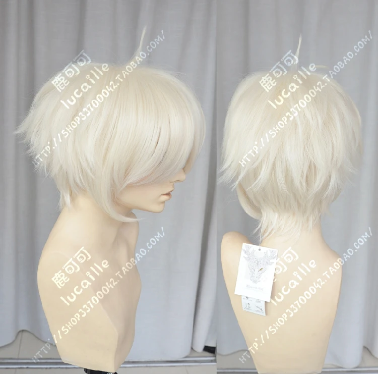 Парик для косплея Аниме D.Gray man Allen Walker Короткие светильник тые пушистые