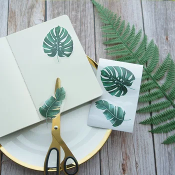 

10 Sheets Big Size Leaves of Tropical Plants Style PVC Sticker Scrapbooking DIY Gift Packing Label Decoration
