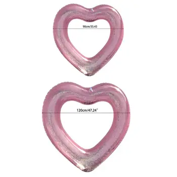 

Love Heart Inflatable Pool Rose Gold Glitter Swim Ring Swimming Tool