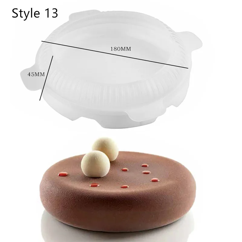 SHENHONG удивительная 3D форма для выпечки десерта художественный мусс силиконовая декоративная форма Silikonowe Moule Кондитерская шоколадная сковорода - Цвет: Round Mousse