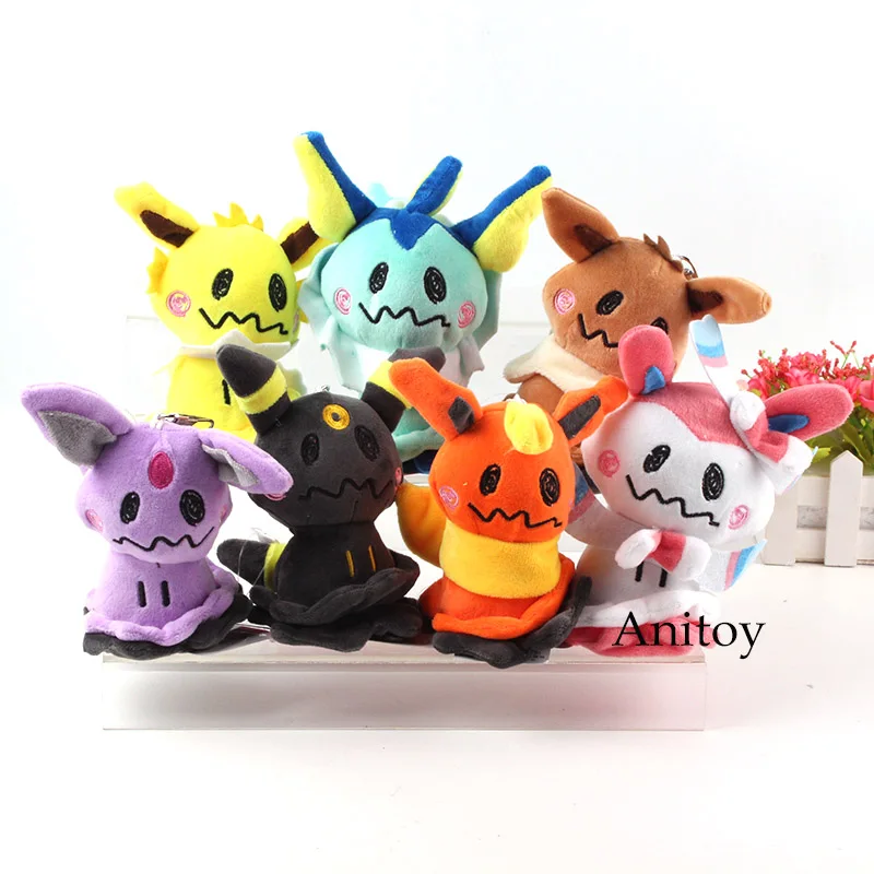 Mimikyu Cos Eevee Espeon Umbreon Sylveon Flareon Jolteon Вапореон плюшевые кулон Mimikyu мягкая игрушка мягкие игрушки 10 шт./лот