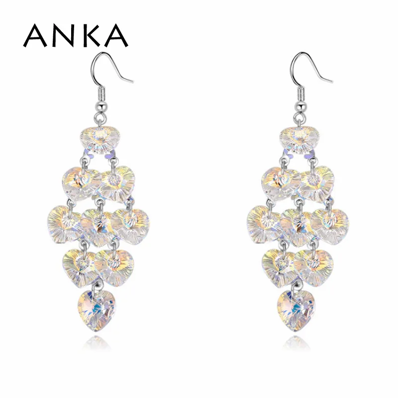 ANKA nuevo corazón de cristal de araña cuelga los pendientes para el regalo de las mujeres Cristales de Swarovski 122398