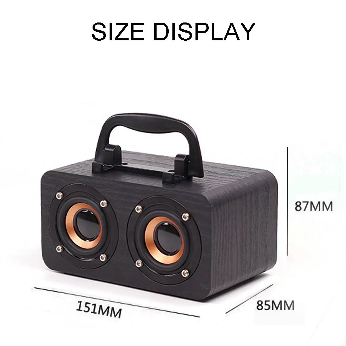 10W Wooden Wireless bluetooth Portable Speakers Subwoofer Stereo Bass System bluetooth Speaker TF USB MP3 Player Home Amplifier