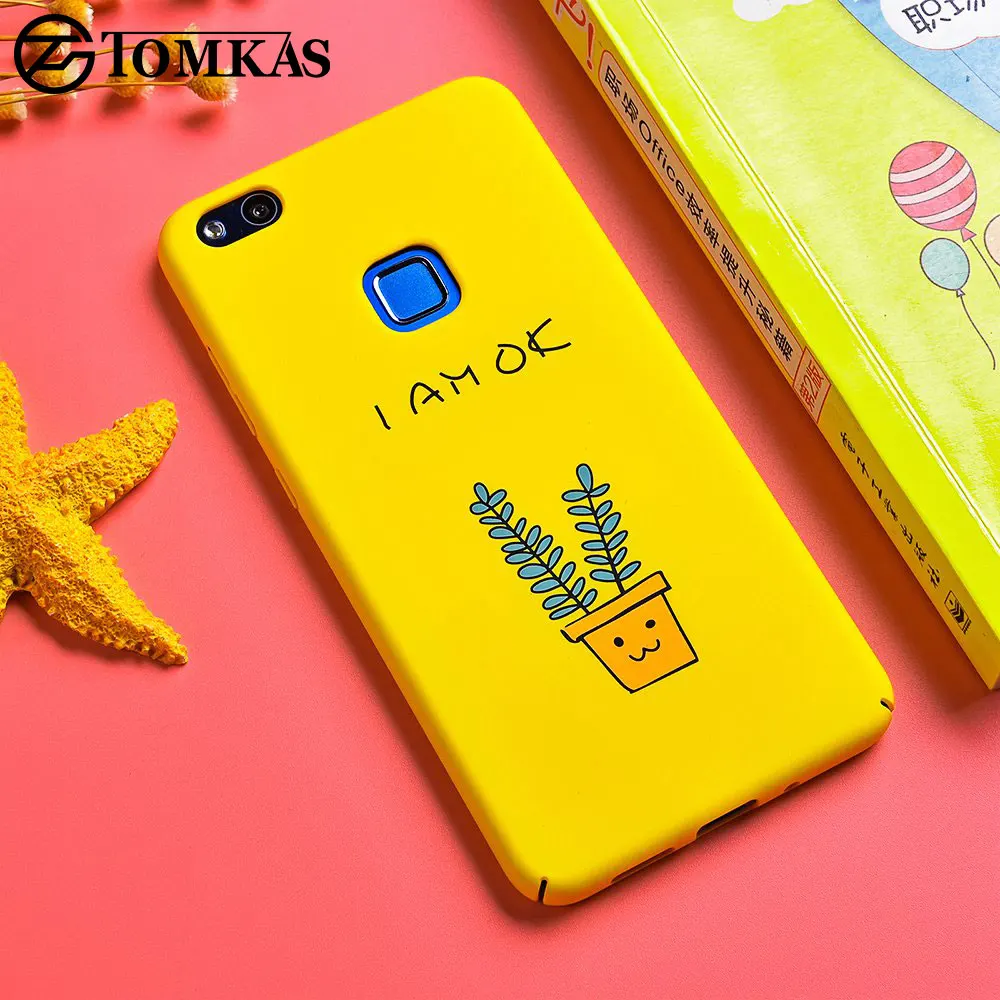 Tomkas Мода рисунком случае huawei P10 Lite чехол милые животные мультфильм PC задняя